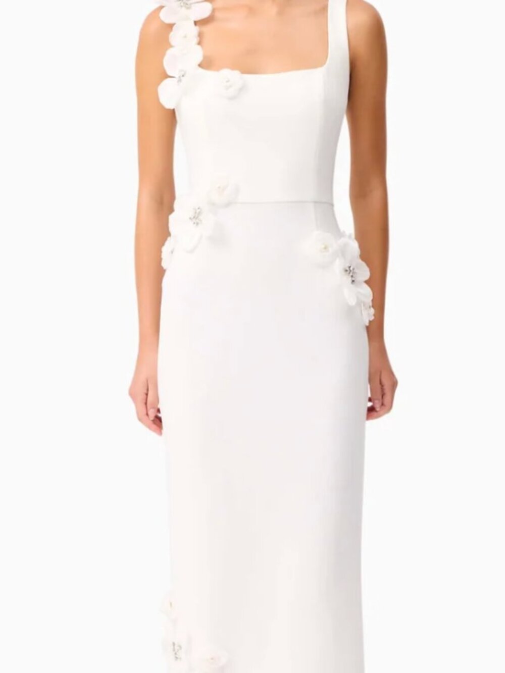 ELLIATT Chantelle 3D Midi Dress in White size M